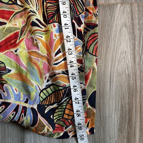 NWT C&C California Dress Small Orange Floral Linen Tropical Vacation Beach - Picture 10 of 11